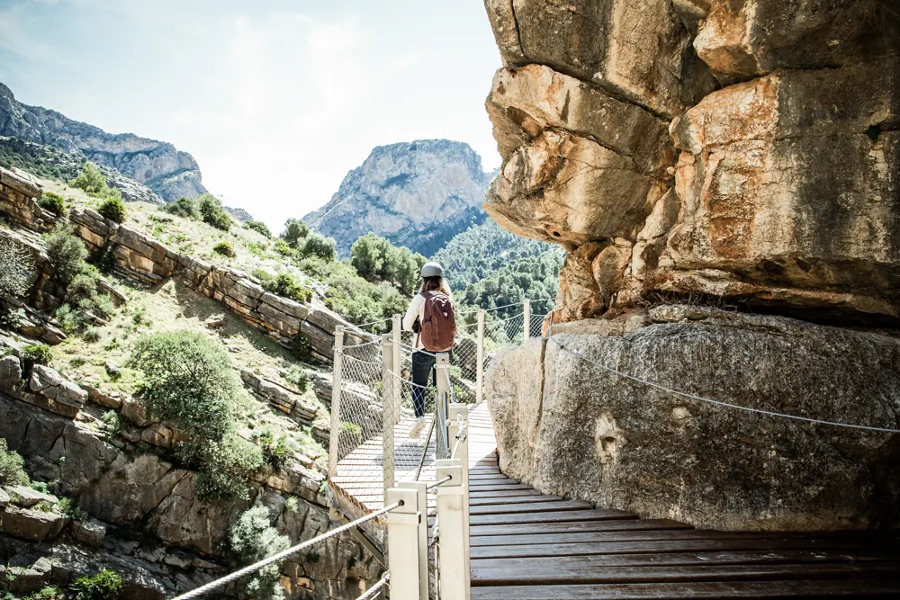 La pasarela del Caminito del Rey sobre el desfiladero de El Chorro